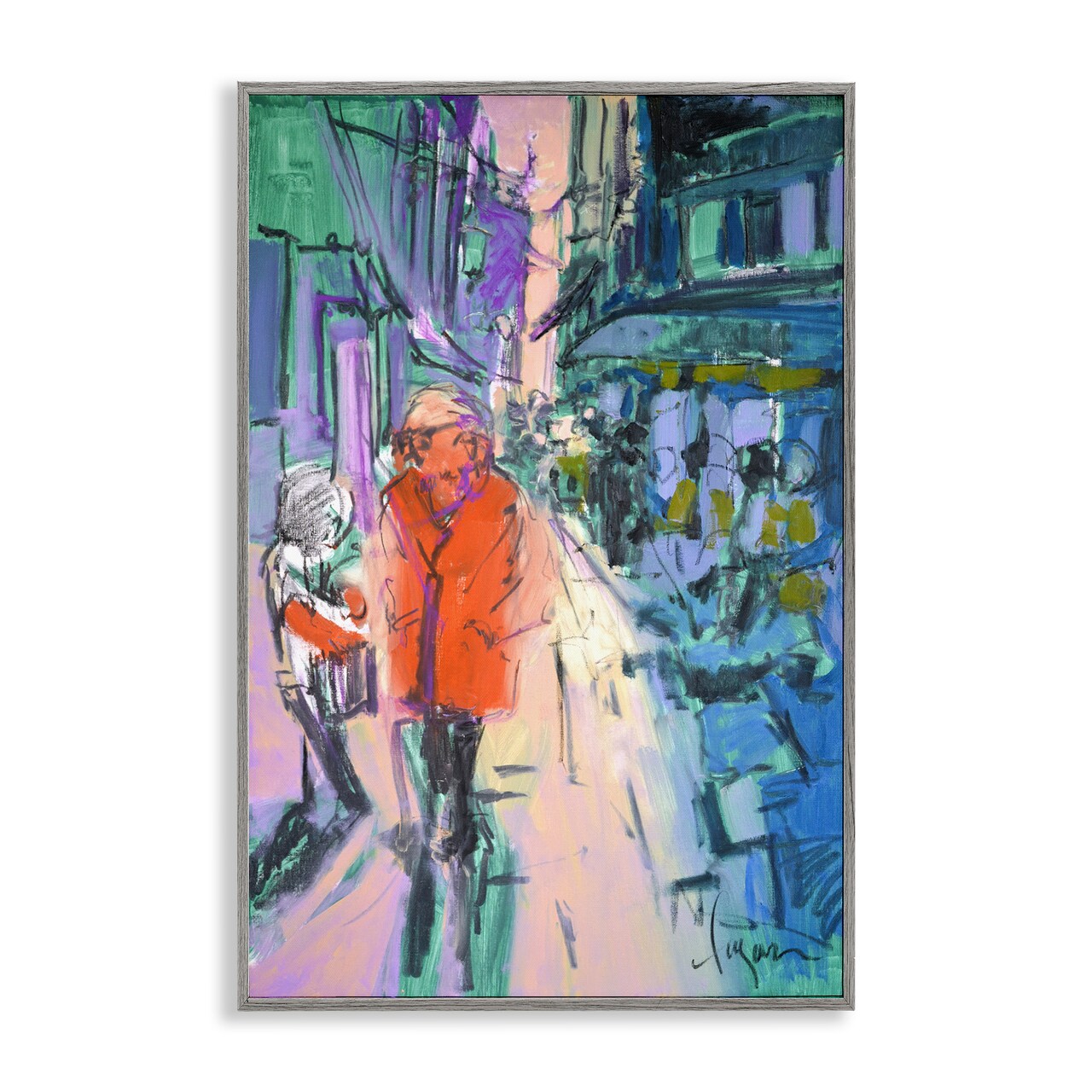 Stupell Industries Strolling City Streets Framed Giclee Wall Art Design by June Erica Vess